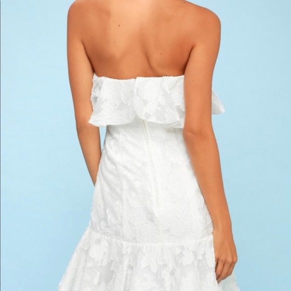 Keepsake Radar Ivory Floral Print Strapless Spring Summer Dress Size Small - Picture 7 of 7